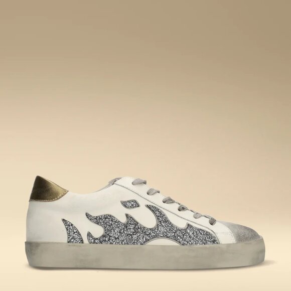 NEW Bibi Lou Gamin Sneakers, Platinum Leather, Size 38/ 8.5 - Picture 3 of 17